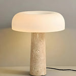 Lampe de table champignon en pierre de marbre blanc