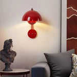 Applique murale nordique minimaliste rouge en forme de champignon