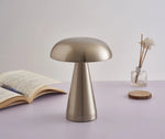 Lampe torche LED rétro tactile argentée en forme de champignon